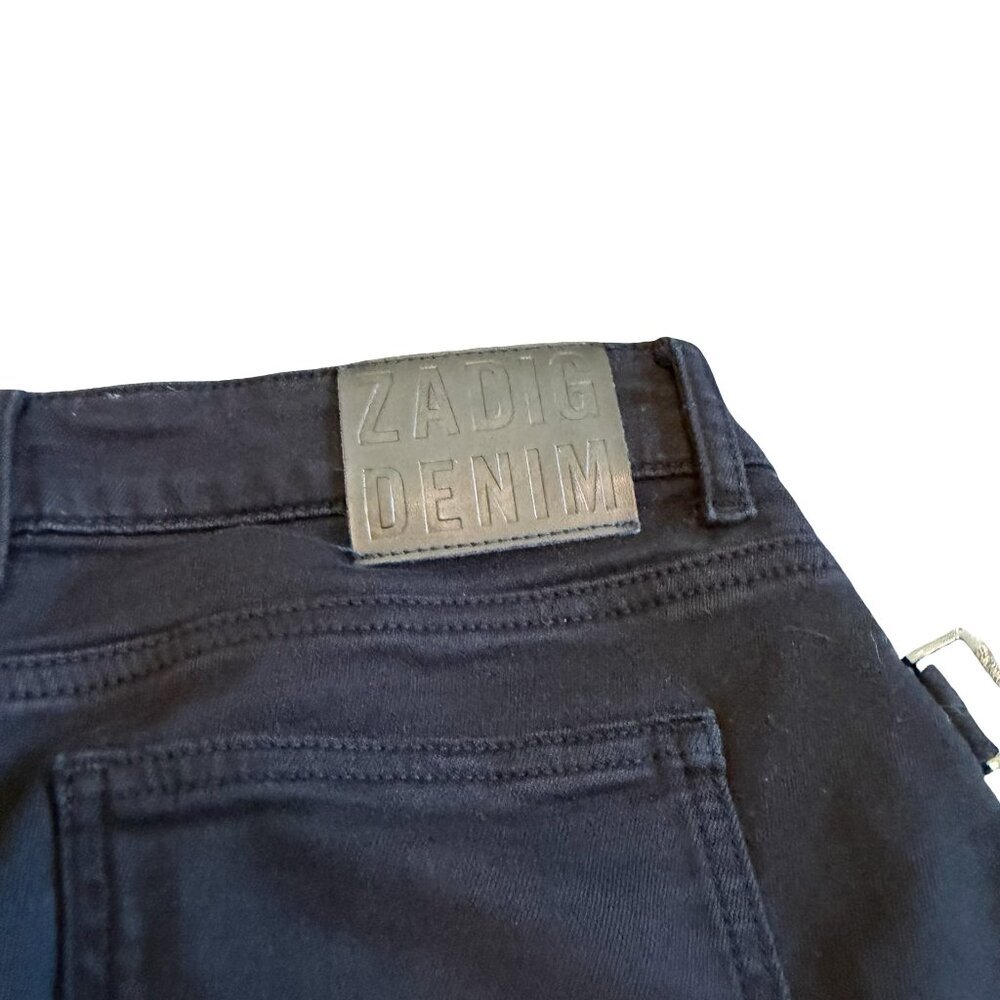 Zadig & Voltaire Ava Perm Black Mid-Rise Jeans Cropped Length Size 26 Women's - Picture 9 of 13
